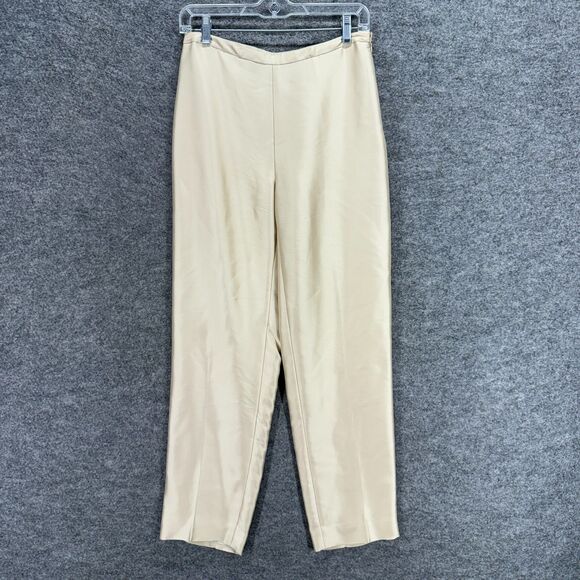 Ann Taylor Pants - Ann Taylor Dress Pants Women 6 Beige Pleated High Rise Silk Lined Zipper Casual